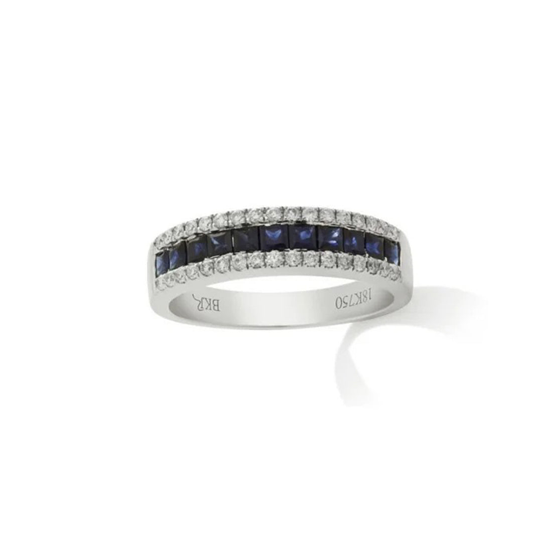 Classic Blue Saphire Half Eternity