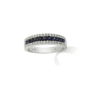 Classic Blue Saphire Half Eternity
