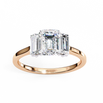 Load image into Gallery viewer, Three Stone Emerald Cut Diamond Ring