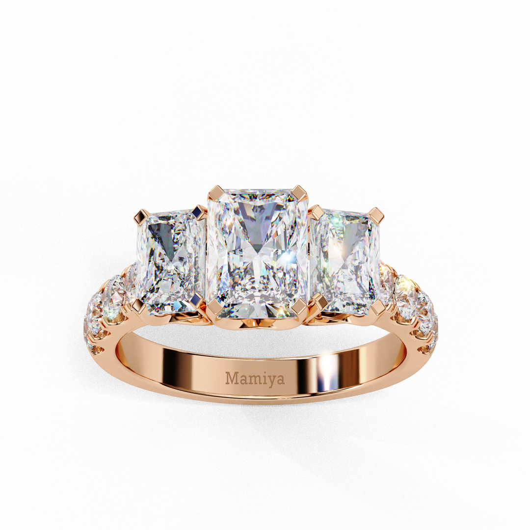 Three stone engagement ring