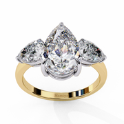 Three Stone Pear Engagement Ring
