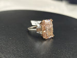 Load image into Gallery viewer, Lab Diamond Elongated Radiant Fancy Intense Pink Ring With 18K Gold