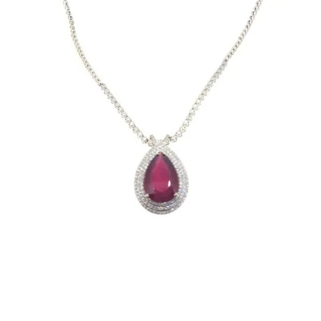 Diamond Necklace with Ruby