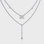 Load and play video in Gallery viewer, 18K Gold Lab Diamond Radiant Cut Y Necklace | Luxury Fine Jewelry