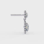 Load and play video in Gallery viewer, Celestial Bloom Lab Diamond Drop Earrings | VVS–VS D-E-F Diamond Halo Design