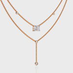 Load and play video in Gallery viewer, 18K Gold Lab Diamond Radiant Cut Y Necklace | Luxury Fine Jewelry