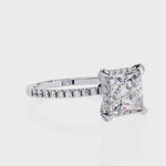 Load and play video in Gallery viewer, 2.50 Carat Princess Diamond Ring – VVS2, F Color | Round Diamond Accents in Gold