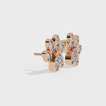 Load and play video in Gallery viewer, Paw Print Lab Diamond Stud Earrings – Playful Luxury in 18K Gold