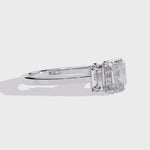 Load and play video in Gallery viewer, Three Stone Emerald Cut Diamond Ring