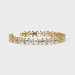 Load and play video in Gallery viewer, Blooming Marquise &amp; Round Lab Diamond Bracelet — 6.50ct Total, D–F Color, VVS–VS Clarity, 18K Gold