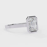 Load and play video in Gallery viewer, 18K Lab Grown Diamond Emerald Cut Ring