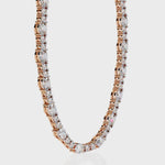 Load and play video in Gallery viewer, Discover our luxurious 18K Gold Lab-Grown Diamond Tennis Necklace featuring 10.61 carats of Oval and Brilliant Round Cut diamonds. Ethically crafted with exceptional brilliance for timeless elegance.