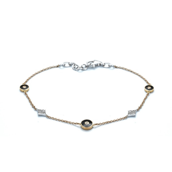 18k Enamel Diamond Bracelet 