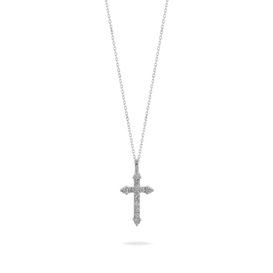 Elegant unique cross diamond necklace