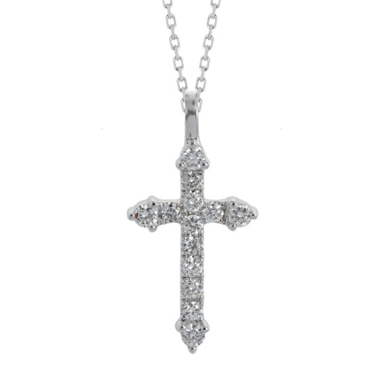 Elegant unique cross diamond necklace