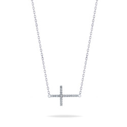 Elegant unique cross diamond necklace 