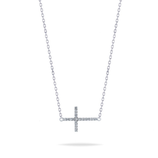 Elegant unique cross diamond necklace 