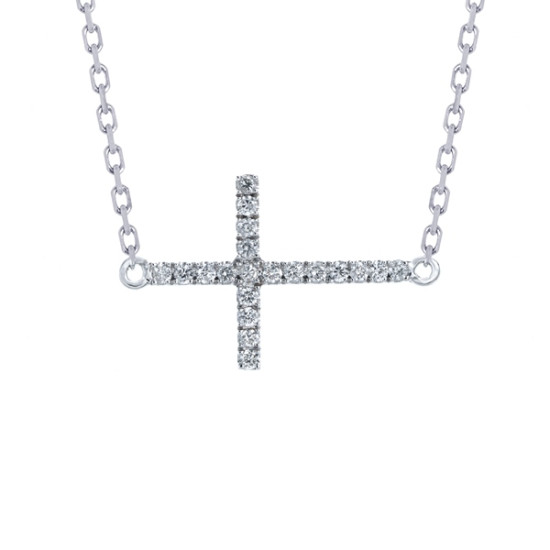 Elegant unique cross diamond necklace 