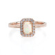 Emerald Cut Opal Halo Diamond Ring