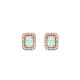 Emerald Cut Opal Halo Diamond Earring 