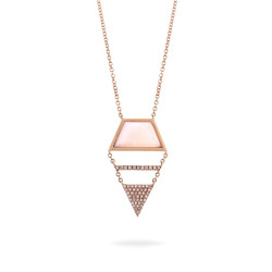 Pink opal unique diamond necklace   Pink opal unique diamond necklace