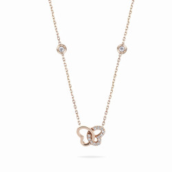 Butterfly heart diamond necklace 