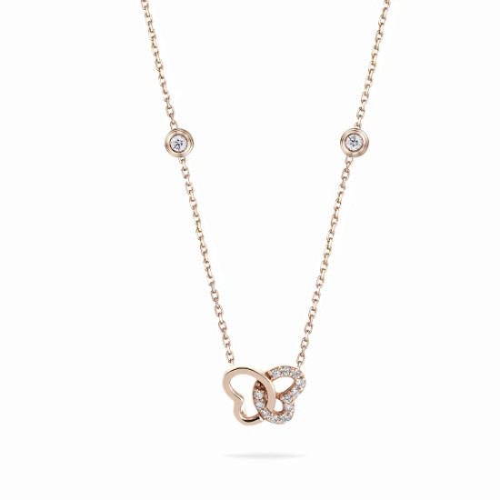 Butterfly heart diamond necklace 
