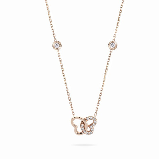 Butterfly heart diamond necklace 