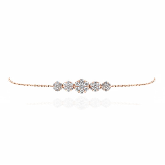 Cluster flower diamond bracelet 