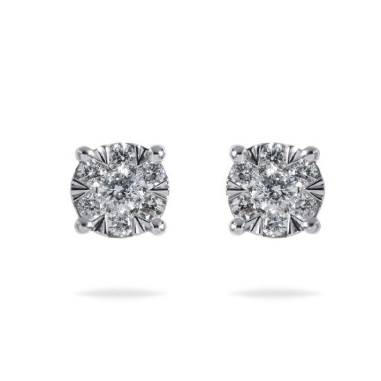 Cluster round diamonds studs 