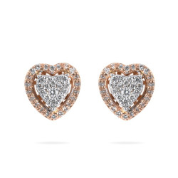 Diamond Halo Cluster Heart Shape Earring 