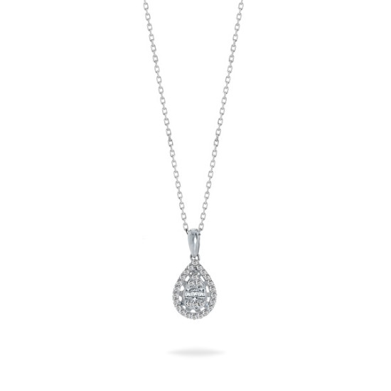 Pear Shape Cluster Diamond Pendant 