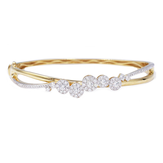 Five Cluster Diamond Bangle