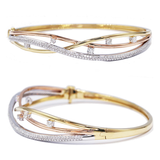 Twisted Double line Bangle