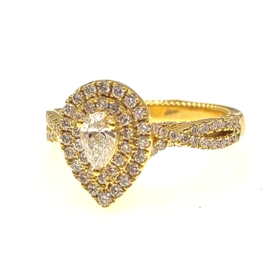 Pear cut halo design diamond engagement ring-OR4874 Pear cut halo design diamond engagement ring-OR4874