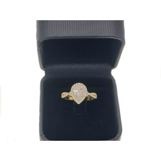 Pear cut halo design diamond engagement ring-OR4874 Pear cut halo design diamond engagement ring-OR4874