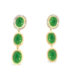 Green Onyx Diamond Earrings Green Onyx Diamond Earrings
