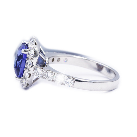 Diamond and Tanzanite Ring