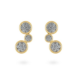 Cluster twisted dangling stud diamond earring Cluster twisted dangling stud diamond earring