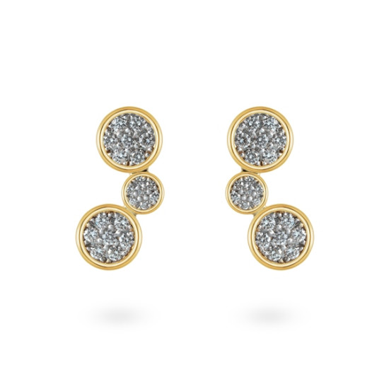 Cluster twisted dangling stud diamond earring Cluster twisted dangling stud diamond earring