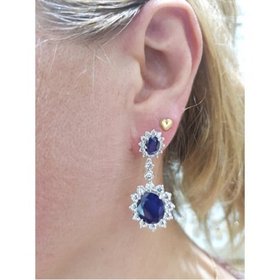 Diamond Sapphire Earrings