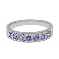 Diamond with Sapphire Ring