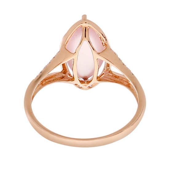 Diamond with Rose Quartz Ring