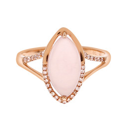 Diamond with Rose Quartz Ring Diamond with Rose Quartz Ring