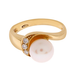Diamond with Fresh Water Pearl Ring Diamond with Fresh Water Pearl Ring