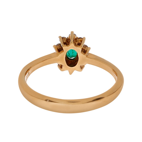 Diamond with Emerald Ring