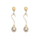 Tri Gold & Diamond Drop Earring