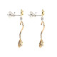 Tri Gold & Diamond Drop Earring