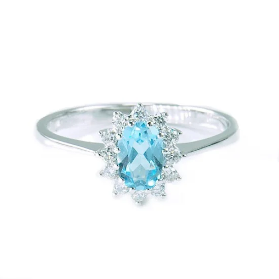 Diamond Rings: Blue Topaz & Diamond Ring