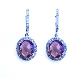 Amethyst & Diamond Drop Earrings Amethyst & Diamond Drop Earrings